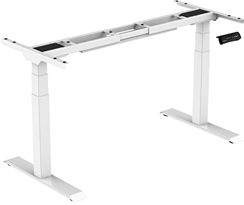 ESMART EZX-132W elektrisches Steh-Sitz-Schreibtischgestell | Weiß, Höhe 58–123 cm, Dual-Motor, 3 Speicherplätze, Aktivitätserinnerung, schnelle Montage, für eigene Tischplatte