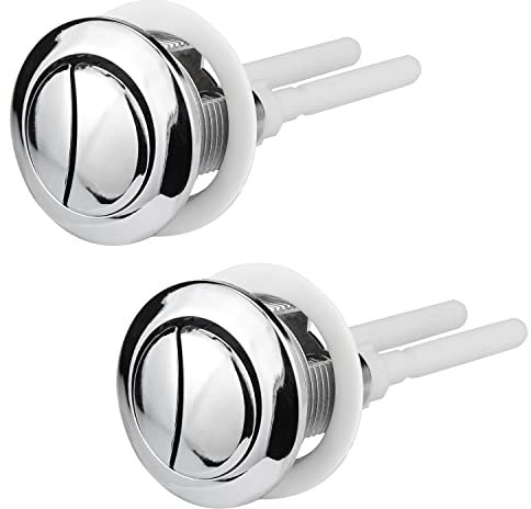 Ancable Dual Toilet Flush Button Replacement 2 Pack - Round Head Toilet Flush Button Accessories for Bathroom Water Tank Repair
