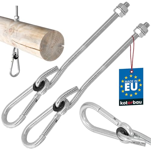KOTARBAU® Schaukelhaken 2 St. M10 Bolzen Karabiner Haken Verzinkt Schaukel Karabinerhaken