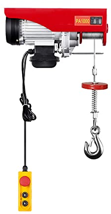 Elektrische Hebezeuge 220V Elektrische Seilwinde Flaschenzug Kran Hub Winde Seilzugkranhebebühne Bedienungsschalter mit Not-Aus (1000KG)