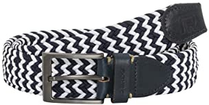 Redbridge flätat bälte elastiskt flexibelt justerbart unisex stretchbälte, Vit-marinblå, 105