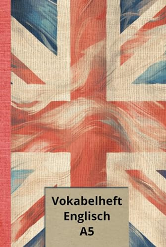 Vokabelheft Englisch A5: 2 Spalten, liniert, Inhaltsverzeichnis, mit Seitennummern