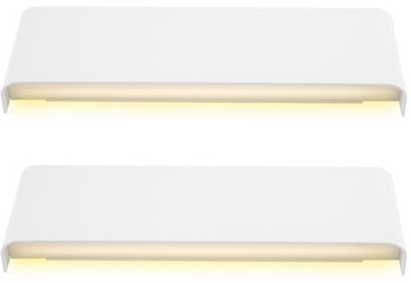 Dovhmoh 2 Pack LED Wall Lights Indoor Warm Light Euro-Style Up and Down Wall Wash Light Modern Wall Sconce Lighting Perfect for Bedroom Bathroom, Living Room, Kitchen, Hallway, Stairs (White)