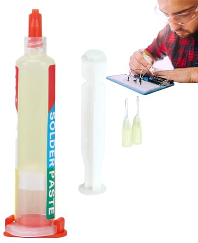 Weatail Flux de Soudure pour l'électronique,Pâte Fortement adhésive sans Nettoyage de 10 ML pour Le soudage | Seringue de pâte à souder pour téléphones, Circuits imprimés, téléviseurs, capteurs,