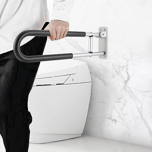 wanwanper Toilette Haltegriff, WC Wandstützgriff Bar, Badezimmer Rutschfest Unterstützung Handlauf, Toilette Aufstehhilfe Stützgriff für ältere Menschen, schwangere Frauen, Behinderte, 60 * 15cm