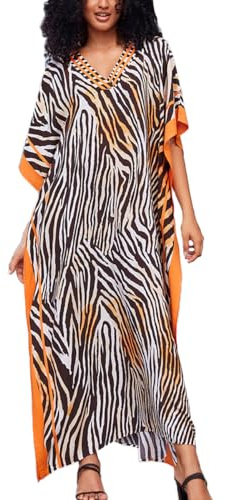 Snyemio Caftan Mujer Playa Vestido Largo Verano Kaftan Floral Flojo Boho Tallas Grande