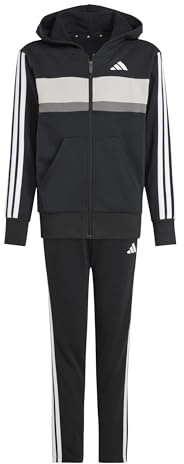 adidas Unisex Kinder Seasonal Essentials Tiberio 3 Stripes Fleece Tracksuit Trainingsanzug
