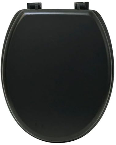 PLUS HOME TAPA WC MDF,Asiento de indoro,tapa del vater,tapa de wc,Modelo ATADEROS DE PLASTICO - NEGRO MATE