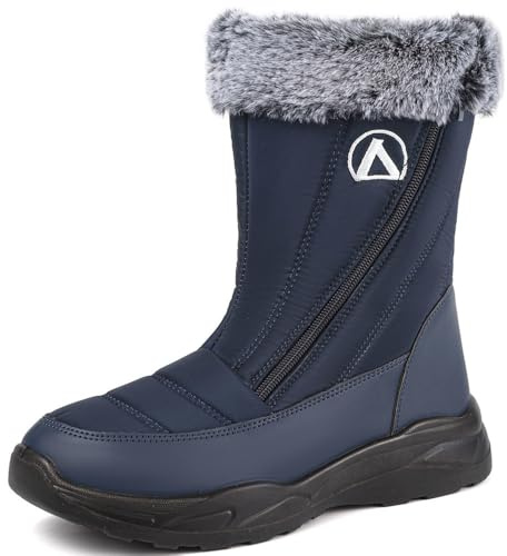 VTASQ Stivali Donna Uomo Stivali da Neve Foderata Pelliccia Caldo Antiscivolo Stivaletti Impermeabili Invernali All'aperto Scarpe Trekking