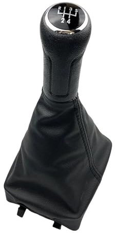 Auto Schaltknauf Für VW Für Polo 9N 9N2 9N3 2001 2002 2003 2004 2005 2006 2007 2008 2009 Auto Schaltknauf Hebel Shifter Gamasche Boot Abdeckung Auto Shifter Adapter(5 Speed Black Black)