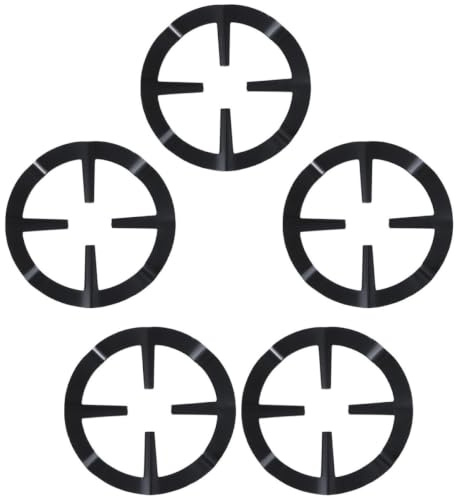 Gadpiparty Support de Poêle en Fonte 5 Pièces, Anneau de Brûleur Antidérapant pour Cafetière Italienne, Équilibre les Petites Casseroles sur Cuisinière à Gaz, Noir