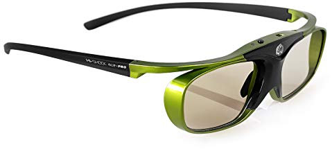 Hi-SHOCK Lime Heaven aktive 3D-Brille - kompatibel mit DLP 3D Beamer von Acer, BenQ, Optoma, Vivitec, Viewsonic - wiederaufladbarer Akku, bis zu 40 Stunden Akkulaufzeit | Mit Brillenetui