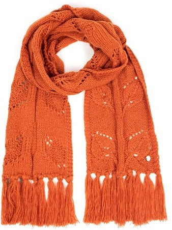 HEYO Damen Schal für Winter, Kuschelig, Warm, Winterschal mit Fransen HSD01 (Orange)