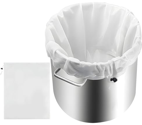 Filtro de Cocina Reutilizables 56x66cm, Colador de Cerveza Malla Fina con Cordón, Colador Tela para Cerveza y Leche Vegetal, Filtro de Tela Yogurt Strainer Ideales para Vino, Lúpulo, Queso, Yogur
