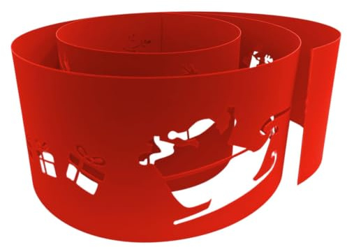 zaun|zu Premium Weihnachten Santa Claus Sichtschutzstreifen für Doppelstabmatten Rot 2,55m