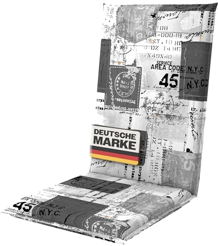 Gardissimo Hochlehner 2115 Gartenstuhlauflage 120x50x8cm Grau Anthrazit | Mit Schrift, UV-Lichtecht, Baumwollmischgewebe, Schaum-/Vliesfüllung