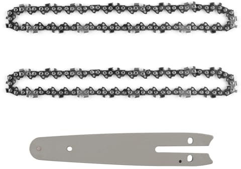 6 Inch Mini Chainsaw Chains Blade, Pack of 2 Steel Chainsaw Replacement Chain Chainsaw Repair Accessories with Matched 1 x Guide Plate for Cordless Handheld Chainsaws Wood Trimming and Tree Pruning