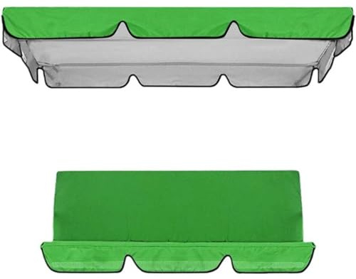 Toldo de Columpio Balancín de Jardin Exterior de Repuesto Universal 2/3 Plazas, Fundas para Silla de Jardín, Antipolvo Anti-UV Impermeable Muebles Fundas(Green,Top:164 * 114 * 15cm)