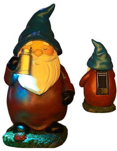 Genérico Duendes Solares Decoración Exterior | Duendes de Jardín para Exteriores - Divertidas Estatuas Impermeables con Luz Decorativas para Patio Y Jardín