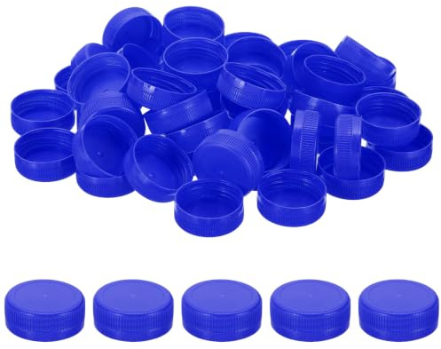 PATIKIL 38mm/1.5 Inner Plastic Bottle Cap, 100Pcs Replacement Screw Bottle Cap Storage Jug Lids for Craft DIY Juice Water Milk, Blue