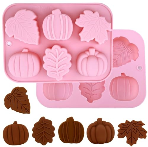 Kürbis Blatt Silikon Schokoladenform, 1 Stück für Herbst | Kürbis, Blatt und Ahornblatt für Schokolade, Bonbons, Gelee und Herbstgebäck