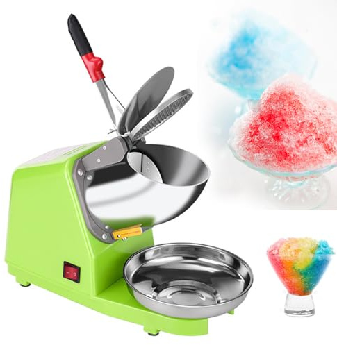 Tritaghiaccio commerciale, 300 W in acciaio inox con doppia lama, uscita 65 kg/h, macchina professionale per il ghiaccio rasato, include paletta per ghiaccio e spazzola per la pulizia