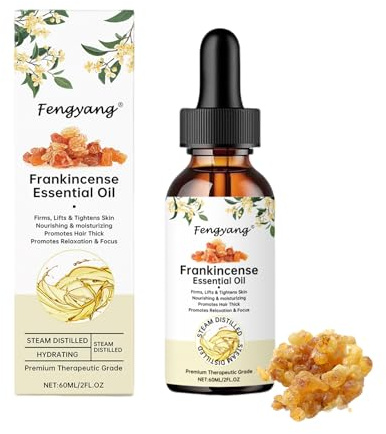 Fengyang® Aceite Esencial De Incienso, Frankincense Oil, Cuidado Natural De La Piel, para Facial, Cabello, Difusor, Aromaterapia, Masaje, Cuidado de la Piel