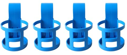 Riuulity Portavasos para Piscina Práctico y Resistente para Evitar Derrames Junto a la Piscina, Barra de sobre el Suelo, Rieles Superiores, 2 Juegos de Material ABS (4 Piezas, Redondas)