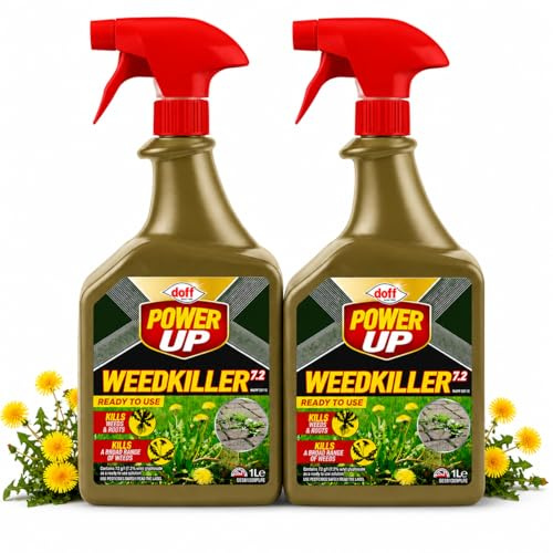Power Up Weedkiller RTU 1L Pack of 2 | Ready to Use Weed Control | Fast Acting Weed & Grass Killer for Paths, Patios, Driveways & Garden Areas
