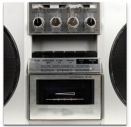Paul Sinus Art Leinwandbilder | Bilder Leinwand 60x60cm fantastischer Ghettoblaster Retro – Nahaufnahme