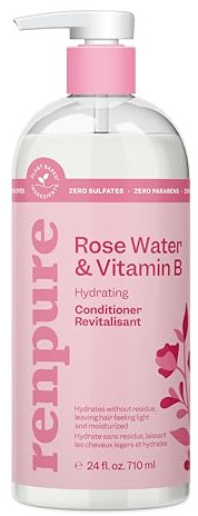 Renpure Rose Water Conditioner, 710ml, Plant Based Beauty, Soothes Scalp, Hydrates Hair, Nourishes, Free of Chemicals, For Women