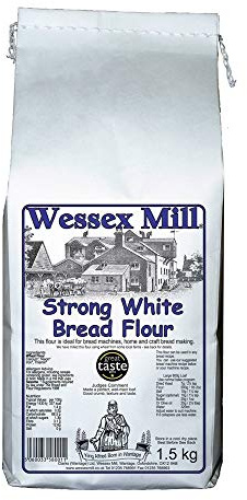 Wessex Mill Strong White Bread Flour - Premium Quality Flour for Bread Making, 5 x 1.5 kg