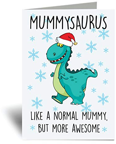 60 Second Makeover Weihnachtskarte für Mama, Dinosaurier, Muttertagsgeschenk, lustiges Geburtstagsgeschenk
