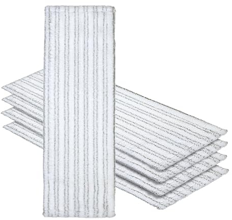 Okaei 5 Stück Wischmopp Bezug (40 cm) - Premium Bodenwischer-Wischbezug aus 100% Microfaser - Bezug Optimal zur Gründlichen Reinigung von Glatten & Leicht Unebenen Böden - Mikrofaser Moppbezug Grau