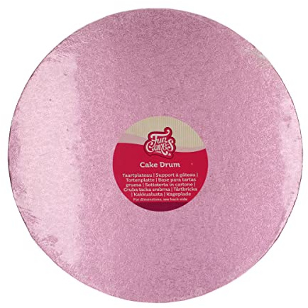 FunCakes Cake Drum Round Tortenunterlage, Pink, Ø30,5 cm | Runde Tortenplatte, Wiederverwendbar, Tortenboden zum Präsentieren von Torten und Kuchen, Hochwertige Qualität