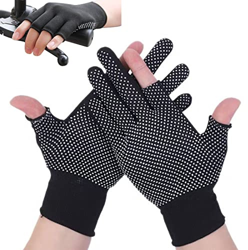 KkaFFe Winter Warm Gloves for Women Men, Anti-Slip Lightweight Half-Finger Breathable Fingerless Gloves, Touchscreen Fingers Glove for Cycling, Motorcycle, Daily Work,Hiking Biking, Outdoor Sports