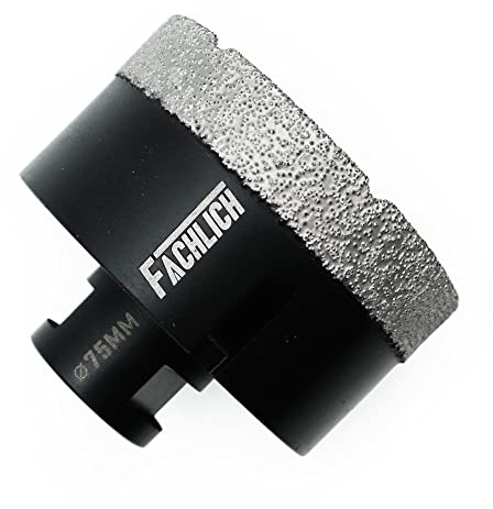 FACHLICH Diamant Fliesenbohrer 75mm M14 Diamantbohrer Lochsäge für Fliesen Porzellan Fliese Keramik Granit Marmor Trockenbohren
