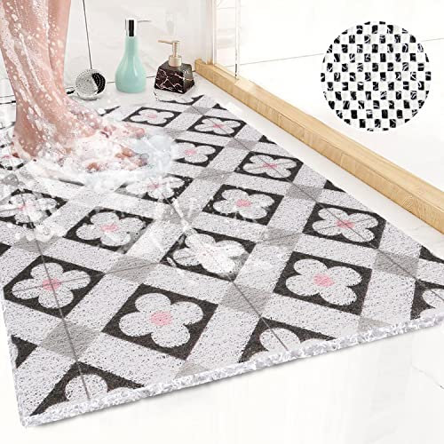 Walant Duschmatte rutschfest Waschbar,40 * 60 cm PVC Luffa Badematte, Anti-Schimmel,Schnell trocknend,Anti-Rutsch, Hervorragende Entwässerung,Badezimmermatten für Nassbereiche,Dusche
