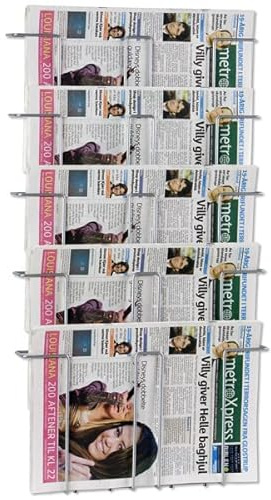 DisplayLager - Wandhalter für Prospekte/Zeitschriften/Magazine (5 x A3)
