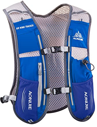 AONIJIE Trinkweste Rucksack 5L Marathoner Running Race Hydration Blau