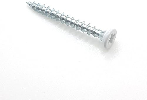 Vis bois tête fraisée 4x40 mm RAL 9003 blanc de sécurité Pz zn par 100