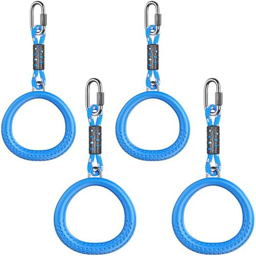 Dolibest 4 Pack of Gymnastic Rings,Monkey Ring Outdoor Backyard Ninja Accessories Set,Swing Bar Rings Obstacle Course for Training Equipment for Kids,1000LB Capacity
