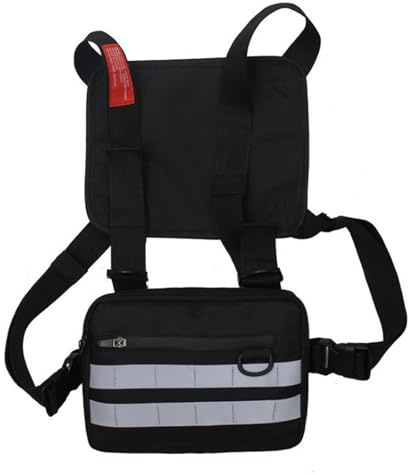 Maizoon Multifunctional Chest Bag Versatile Backpack with Phone Holder and Extra Storage Space Suitable for Cycling Running Mountaineering Black with Reflective Strap