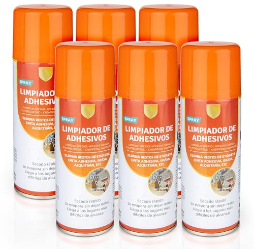 BESCH Spray Limpia Adhesivos 400 ml para Eliminación de Etiquetas - Limpiador de Pegamentos Multisuperficie (Botes de 6)