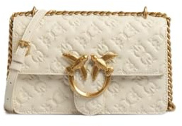 Pinko Borsa love one mini tracolla logo imprimè 100074 A1YB Z14Q white.