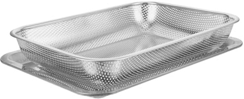 Ciieeo Panier de Friture en Acier Inoxydable Argenté, Panier à Friture Antiadhésif avec Bac de Récupération, pour Restaurants et Cuisines Professionnelles