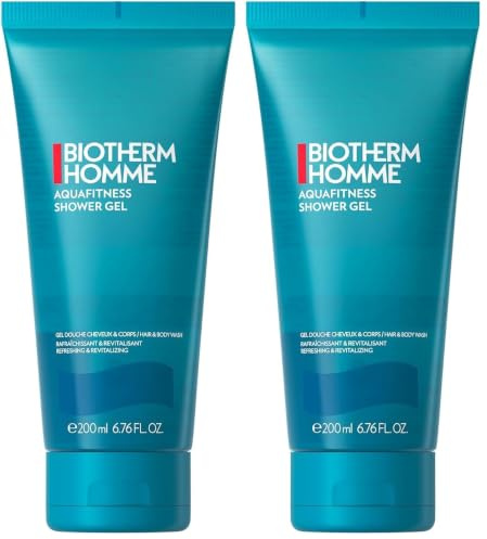 Biotherm Homme Aqua Fitness Shower Gel, belebendes Duschgel & Shampoo für Männer, mit Meeresduft, für ein erfrischtes Hautgefühl, Körper- & Haarpflege, 200 ml