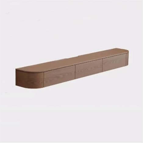 Meuble TV Suspendu Meuble TV flottant de 78,7/86,6'' avec lumière LED, centre multimédia de divertissement mural flottant, meuble TV en bois avec rangement, noyer Étagère TV Flottante(200*20*30cm)