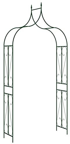 Arche de jardin en fer pour plantes grimpantes et décorations de mariage Vert foncé 120 x 38 x 258 cm