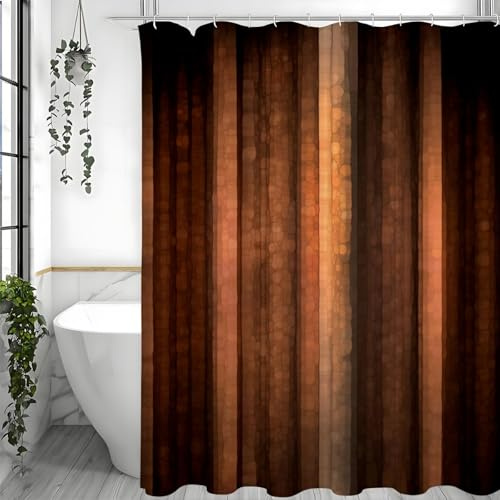 ZXBNNN Vintage Ombre Duschvorhang Braun Streifen Orange Kupfer Blass Pfirsich Abstrakt Herbst Cool Glas Textur Stoff Badezimmer Vorhang 200x240cm (78.74x94.49in)